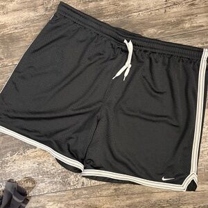 Nike Black Mesh Shorts with White Accents